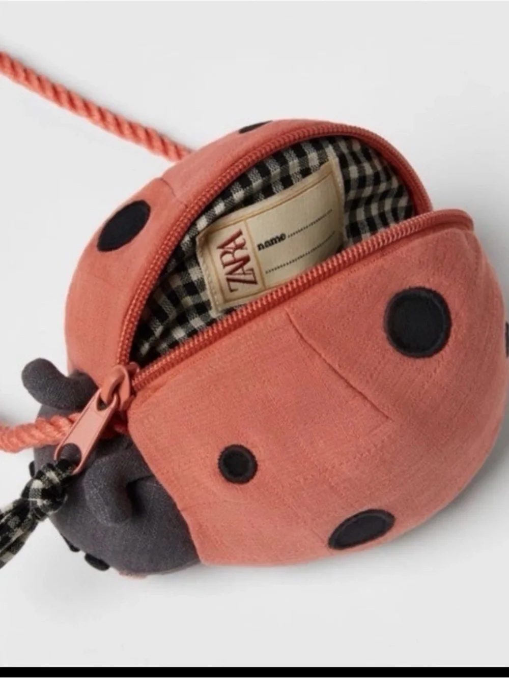 Zara Kids Ladybug Crossbody Bag in Rust and Charcoal